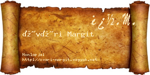 Óvári Margit névjegykártya